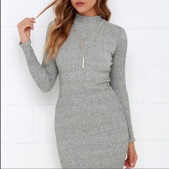 Lulus Dresses & Skirts - Lulu’s I Mist You Heather Grey Midi Sweater Dress